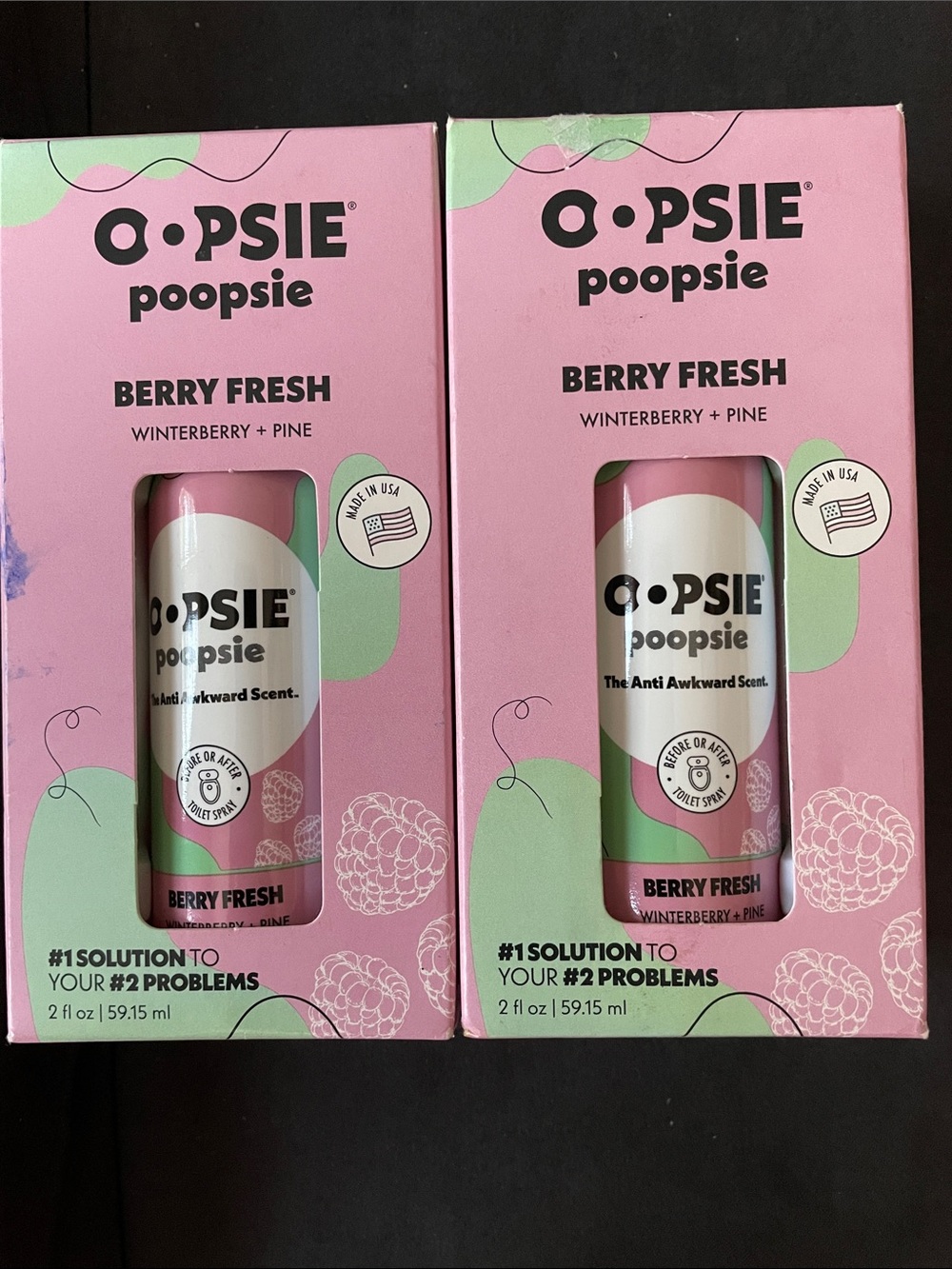 OOPSIE Poopsie Berry Fresh Toilet Spray - Pink Winterberry & Pine X2 Bundle